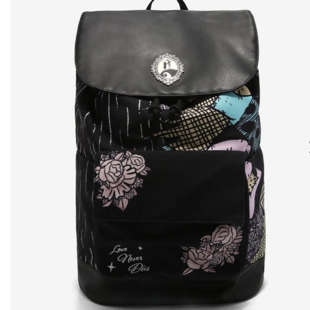 The Nightmare Before Christmas Jack & Sally Split Slouch Backpack Hot Topic‎